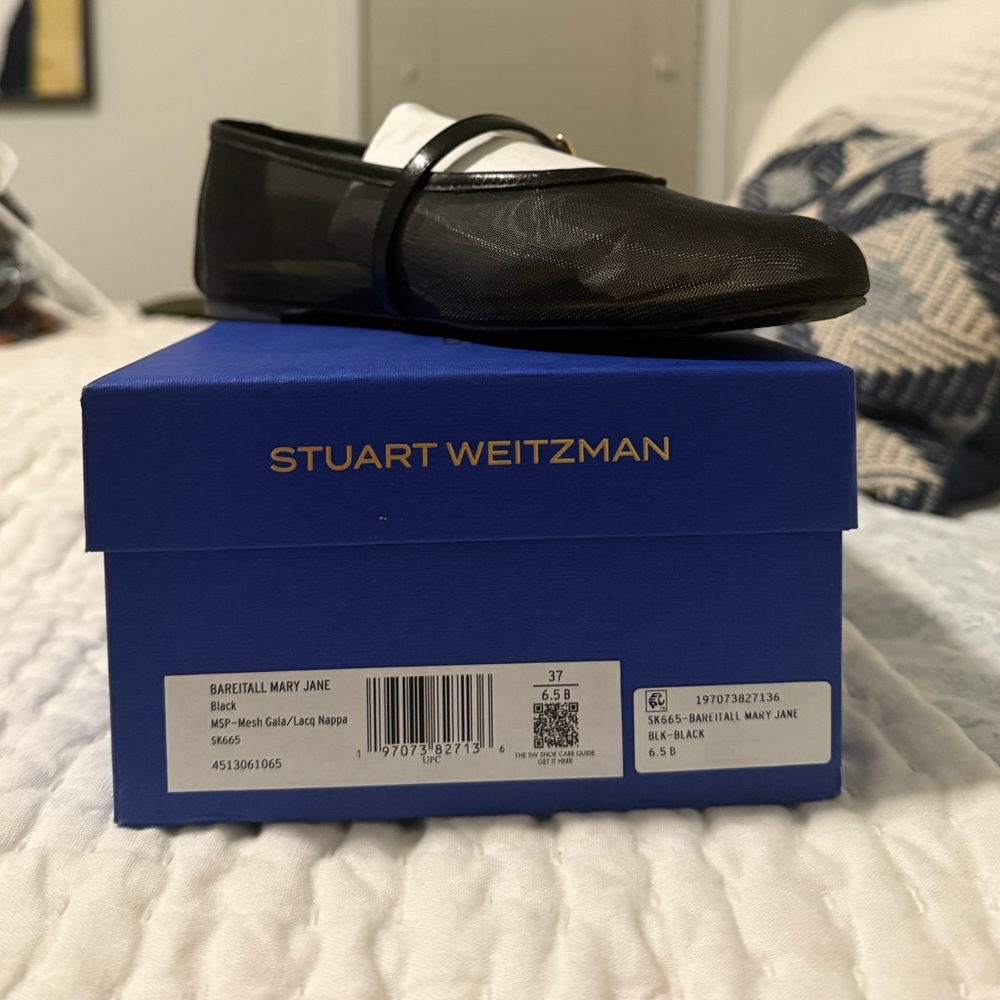 Stuart Weitzman women's bare tail Mary Jane flats, 6.5